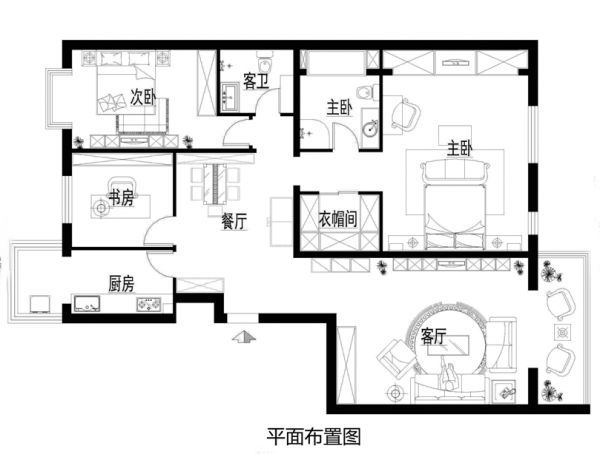 丽都东镇滨河一号150平欧式奢华装修设计