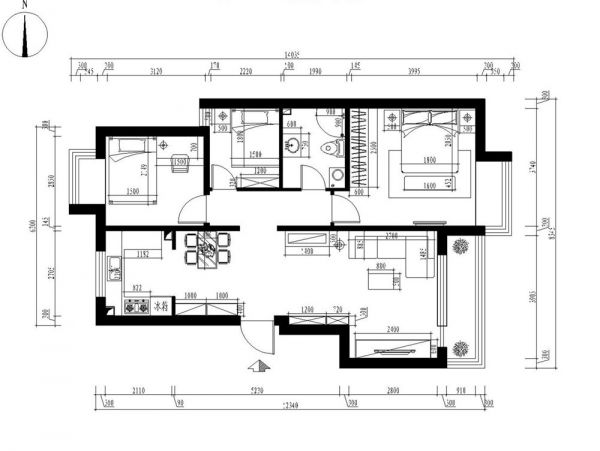 中国铁建广场-中海风格-三居室