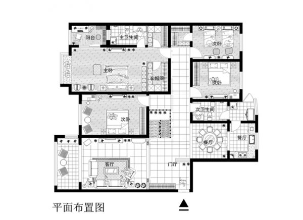 溪雅苑一区280平完美家装效果图设计