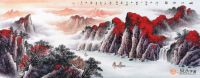 鸿运当头系列山水画 红红火火景色宜人