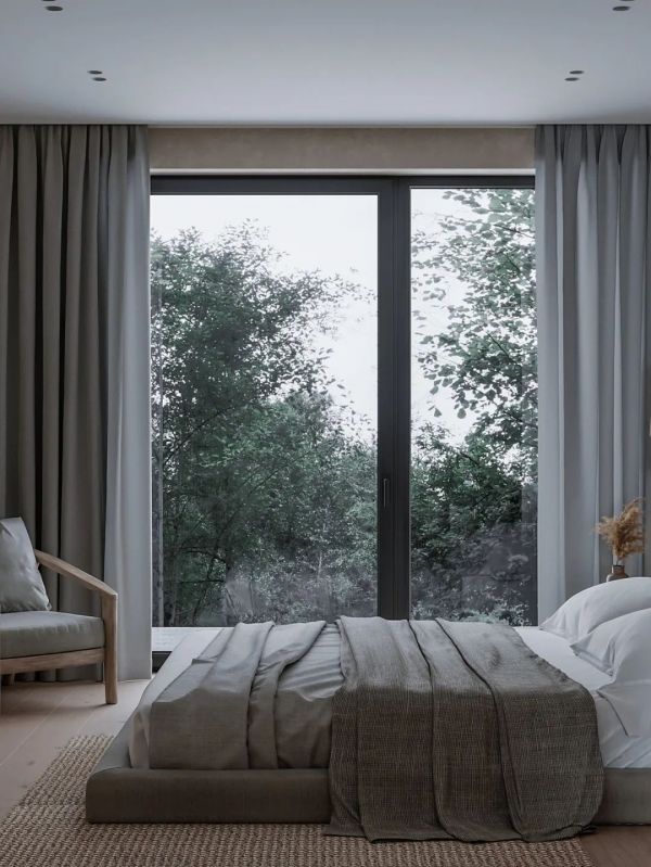 卧室设计极简也好看 木与石的搭配温暖又高级