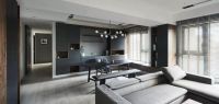 高级黑与原木色搭出来的现代简约风装修案例