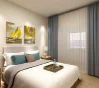 现代美式 蓝白色的纯净视觉打造的浪漫满屋