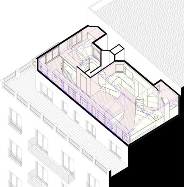 60㎡不规则单身公寓 走廊变身衣帽间和储物间