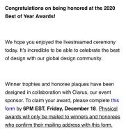 TOMO 奖讯 | 东木设计荣获 2020 Best of Year Awards 大奖