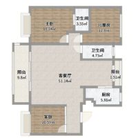 112㎡三室一厅 沉浸式栖居 抒写生活宽度
