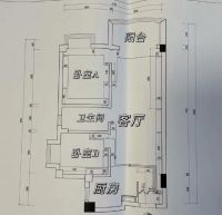 58㎡两房两厅，不仅有客厅、餐厅、大阳台，关键是卫生间还4㎡