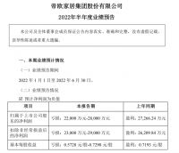 19大上市家居企业预告2022上半年业绩:亏损最高7.5亿元,仅7家盈利