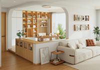 全友案例丨78㎡原木风，拆半墙客书房一体，视觉超通透