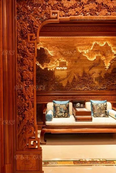 卓木王董事长贵宾接待厅｜一厅藏风雅，木韵敬知音