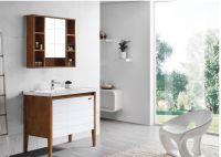 浴室柜什么材质好？日丰卫浴实木浴室柜，一个字值