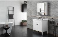 浴室柜什么材质好？日丰卫浴实木浴室柜，一个字值