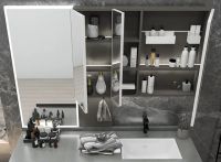 维意定制三合一岩板卫浴柜，将刷新浴室使用观念？