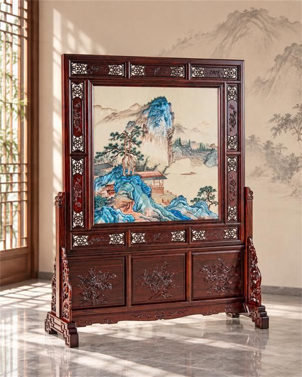 精品鉴赏 | 巧夺天工红木这四款苏绣屏风，自带吉祥彩蛋，读懂便是知己